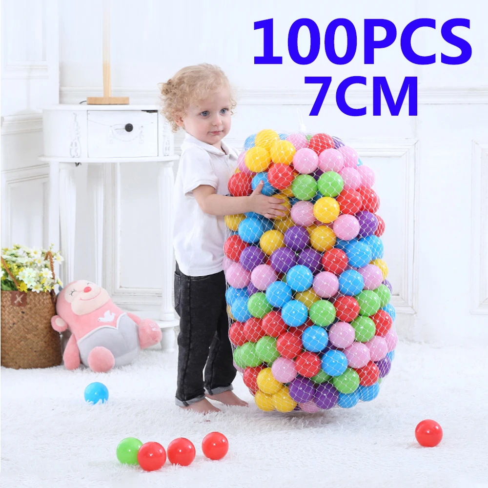 Dia 7cm 100 Pcs/Bag Plastic Ocean Ball Eco-Friendly Colorful Ball Pits Funny - £28.92 GBP