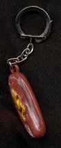 Hot Dog Keychain Vintage Key Ring Food Weenie Charm Costume Funky Jewelry Huge - £4.70 GBP