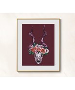 Flower Skull cross stitch gothic pattern pdf - Skeleton cross stitch sku... - $12.89