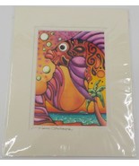 HOLLY KITAURA ART PRINT BRIGHTLY FANTASY FISH 8X10 MATTED 8X5.5 SIGNED P... - £15.65 GBP