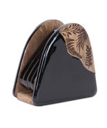 Floral Etched Wood Coaster with Holder (Set of 5) - 851525 - $944.58 MXN