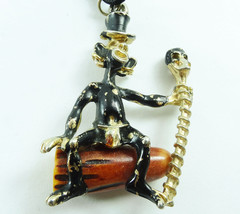 Vintage Charles F. Worth Bakelite African Witch Doctor Figural Pendant Necklace - £73.54 GBP