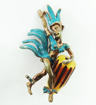Vintage Charles F. Worth Bakelite Turquoise Latin Rio Dancer Figural Brooch - £74.86 GBP