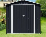 7Ftx4.2Ft Outdoor Storage Shed, Tool Garden Small Metal Sheds With Doubl... - $518.99
