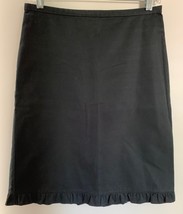 Tommy Hilfiger Sz 2 Black Ruffle Hem Skirt Side Zipper Women&#39;s - £6.18 GBP