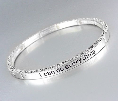 Primary image for Inspirational I CAN DO EVERYTHING PHILIPPIANS 4:13 Scripture Stretch Bracelet