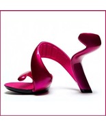Hot Pink Padded Mojito Swirl Wrap Open Toe Sole-less High Heel Pumps - £158.15 GBP