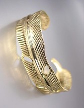 NATURALLY CHIC Gold Texture Metal LEAF Cuff Bracelet - $11.99