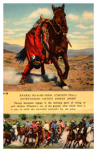 Navajo Horse Riding Chicken Pull Unposted Linen Postcard - £3.90 GBP