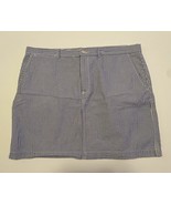 Vintage Ralph Lauren Sport Seersucker Skirt Blue and White Sz 14 Preppy ... - $22.65