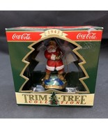 1995 Coca Cola Ornament Santa Claus With Coke Bottle On Top of the World... - €8,54 EUR