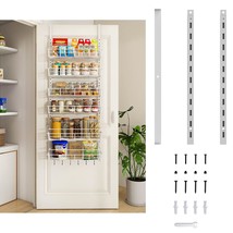 White 6-Tier Over The Door Pantry Organizer &amp; 2Pcs Slide Rails 15.75&quot; L, 1Pcs Cr - £76.23 GBP