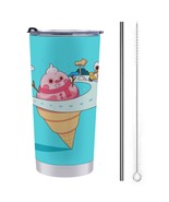 Mondxflaur Cartoon Funny Steel Thermal Mug Thermos with Straw for Coffee - $28.78 CAD