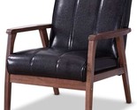 Baxton Studio BBT8011A2-Black Living-Room-Chairs, Medium, Leather, Black - £236.65 GBP