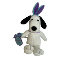 NEW Whitman’s Peanuts Snoopy Easter Plush 8” Blue &amp; Purple Bunny Ears &amp; ... - $15.82