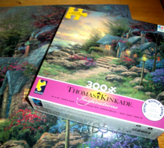 Jigsaw Puzzle Thomas Kinkade 300 LARGE Pieces Seaside Hideaway Sunset Complete - £10.12 GBP