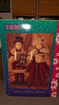 Vintage 27&quot; Animated Victorian Christmas Couple Traditions Dolls w/Box B... - $178.19