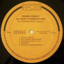 Orange County (Ny) All County Elementary Junior High Band. Private Press Lp Ex  - £15.56 GBP