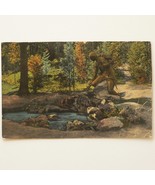 LAKE GEORGE NEW YORK / NATIVE AMERICAN WARRIOR FISHING  - POSTCARD. Rare... - $4.94