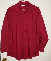 Pierre Cardin   Men&#39;s Long Sleeve Shirt   Burgundy 16 &amp; 1/2&quot;. Vgc. (32 / 33) - £11.86 GBP