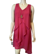 Thalia Sodi Hot Pink Sleeveless V Neck High Low Dress Size XS, NWT - $33.24