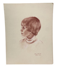 1974 Vintage Sketch “Young Girl” by Peggy Plunket - Pencil Portrait 8x10 - £19.02 GBP
