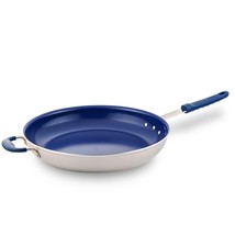 14''Non-Stick Fry Pan-Durable Pan W/ Silicone Handle, Ceramic Coating - £109.03 GBP