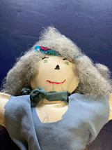Handmade primitive style old grey hair hippie doll - $361.28 MXN