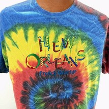 French Quarter New Orleans Large T Shirt Embroidered Rainbow Tie Dye - £20.97 GBP