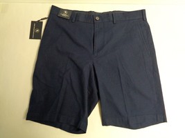 Hart Schaffner Marx Size 34 FLAT FRONT Blue Navy Cotton Shorts New Mens ... - $88.11