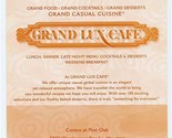 Grand Lux Cafe Menu Centre at Post Oak Westheimer Road Houston Texas - £14.24 GBP