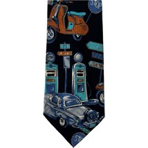 Vintage Italian Vespa Cars Vehicles Bellini Pop Culture Men&#39;s Silk Neck Tie - $13.96