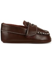 First Impressions Infant Boys Slip-On With Stay-Put Loafers Color Brown Size 4 - £36.67 GBP