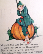 Halloween Postcard Fantasy Tucks Sprites Fairies Goblins Schmucker Tuck Ser. 100 - £159.43 GBP