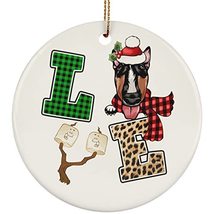 hdhshop24 Miniature Bull Terrier Dog Love Christmas Ornament Gift Pine T... - £15.60 GBP