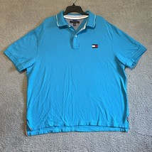 Tommy Hilfiger Men Polo Shirt 2XL Blue Short Sleeve Collar Casual Logo E... - £9.93 GBP