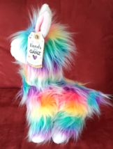 New Ganz Plush Lonzo Llama 12&quot; Rainbow Stuffed Alpaca Animal - £22.14 GBP
