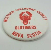 Western Shelburne County Oldtimers NS Hockey 2.25&quot; Vintage Pinback Pin Button - £2.63 GBP