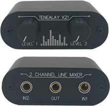 Tenealay 2 Way Audio Mixer, 3 Point 5 Mm Un-Powered Mixer, 2 To 1 Stereo... - £29.63 GBP