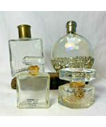 Lot Of 4 Empty Perfume Bottles Chanel &amp; Unmarked Vanity Table Repousse D... - £23.91 GBP
