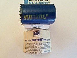 Miller Falls Tools 1 3/16" Blue Mol Hole Saw #519 Original Box & Instr. US Made - £7.81 GBP