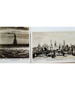 Two RPPC Postcards STATUE OF LIBERTY &amp; NYC MIDTOWN SKYLINE Frange  Airpl... - £5.66 GBP