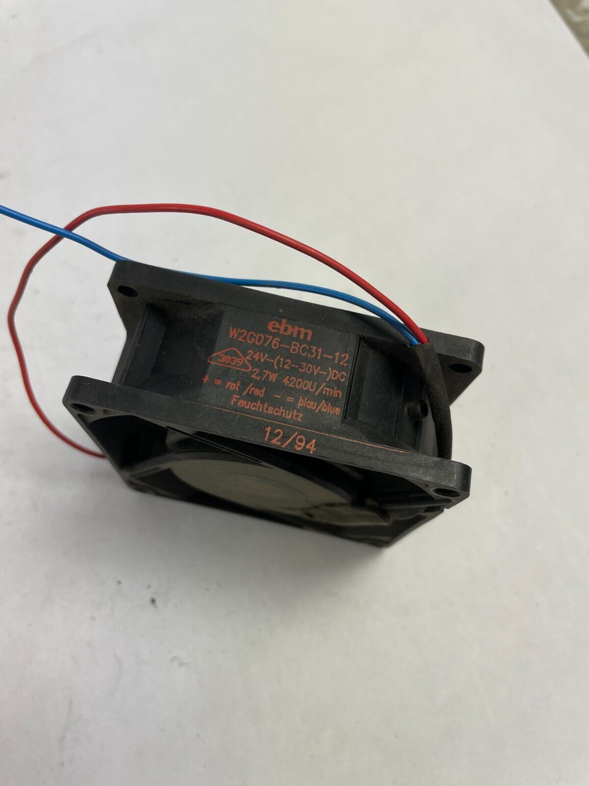 ebm W2G076-BC31-12 Red - BLue DC 12/V 2 - Wire CPU Cooling Fan - $14.84