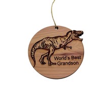 TRex Dinosaur Worlds Best Grandson - Cedar Ornament - £15.41 GBP