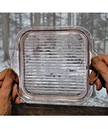 Pink Ribbed Poinsettia Depression Tray. 1930s    6-5/8&quot;sq - $26.00