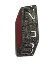 Silver Filigree &amp; Enamel Initial Pin Brooch Initials NLB Art Made In France - £23.29 GBP