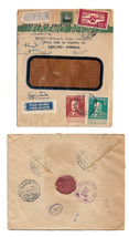 1940 Portugal Registered Multifranked Airmail Cover Lisboa to USA Backst... - £15.91 GBP