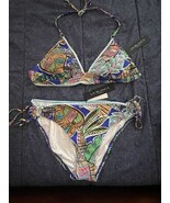 New La Blanca Palm Blue Halter Top & Side Tie Hipster Bottoms Size 14 - €27,55 EUR New La Blanca Palm Blue Halter Top & Side Tie Hipster Bottoms Size 14 - €27,55 EUR