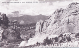 Pikes Peak from Garden of Gods Colorado Springs Colorado Postcard - £4.05 GBP