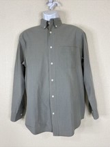 Austin Clothing Men Size S Beige/Green Micro Check Button Up Shirt Long ... - £4.93 GBP